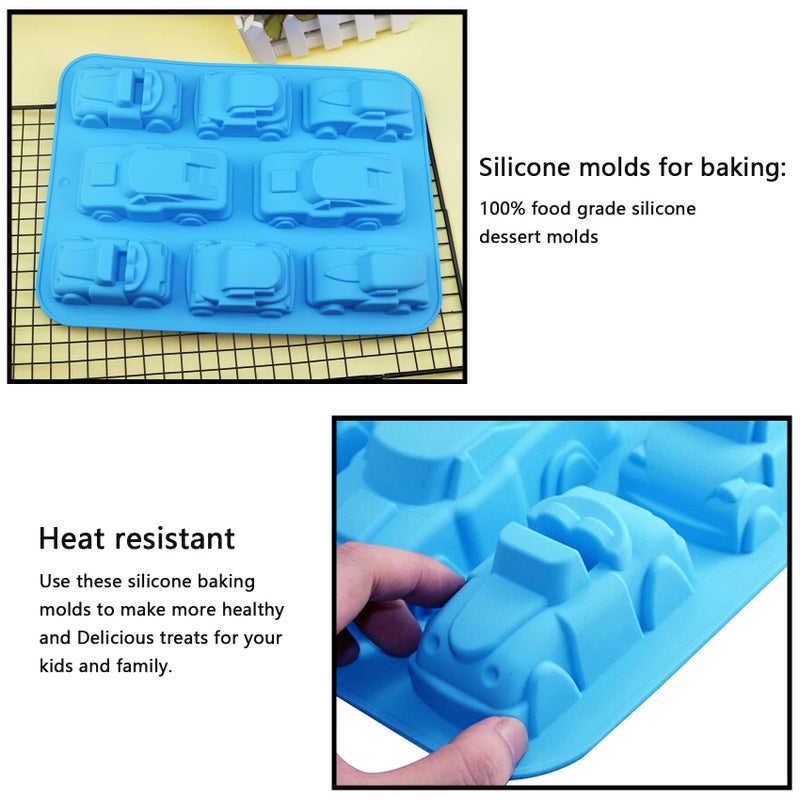 DSYJ 1 X Silicone Cars Chocolate Pudding Baking Mould Cake Decoration DIY Pan, Dishwasher Microwave Safe 8 Car - Image 5